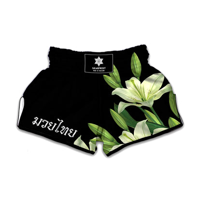 Lily Floral Print Muay Thai Boxing Shorts