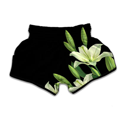 Lily Floral Print Muay Thai Boxing Shorts