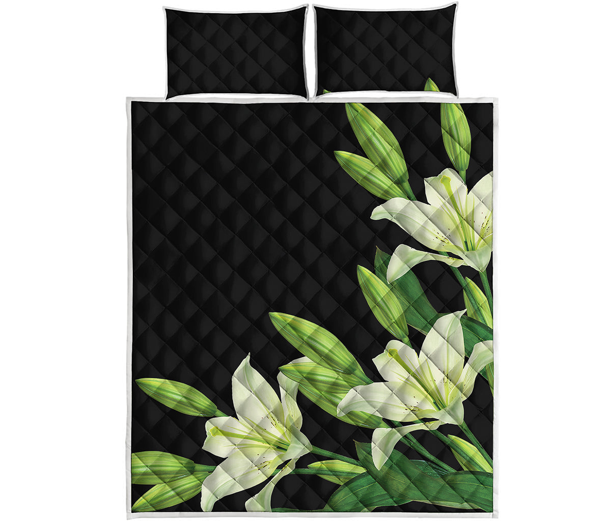 Lily Floral Print Quilt Bed Set