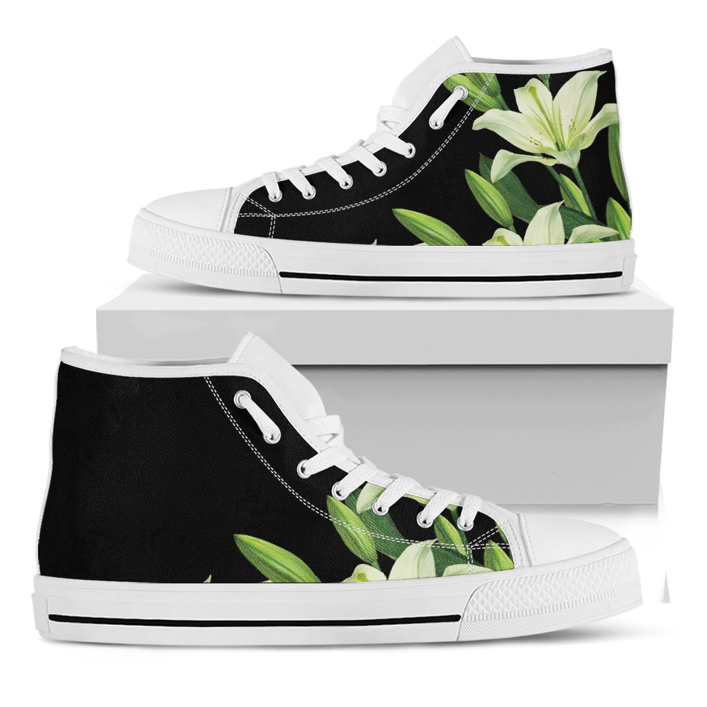 Lily Floral Print White High Top Shoes
