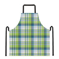Lime And Blue Madras Plaid Print Apron