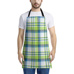 Lime And Blue Madras Plaid Print Apron