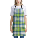 Lime And Blue Madras Plaid Print Apron