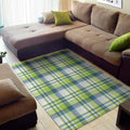 Lime And Blue Madras Plaid Print Floor Mat
