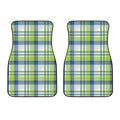 Lime And Blue Madras Plaid Print Front Car Floor Mats