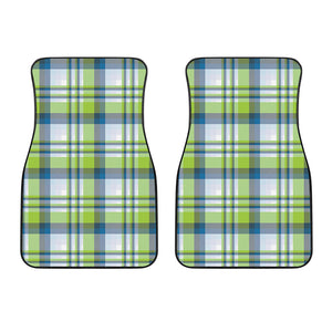 Lime And Blue Madras Plaid Print Front Car Floor Mats