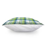 Lime And Blue Madras Plaid Print Pillow Cover