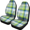 Lime And Blue Madras Plaid Print Universal Fit Car Seat Covers
