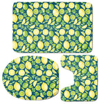 Lime And Lemon Pattern Print 3 Piece Bath Mat Set