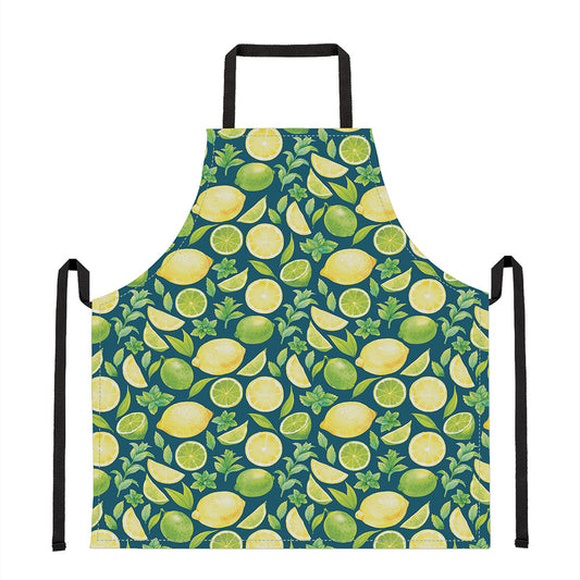 Lime And Lemon Pattern Print Apron