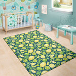 Lime And Lemon Pattern Print Area Rug