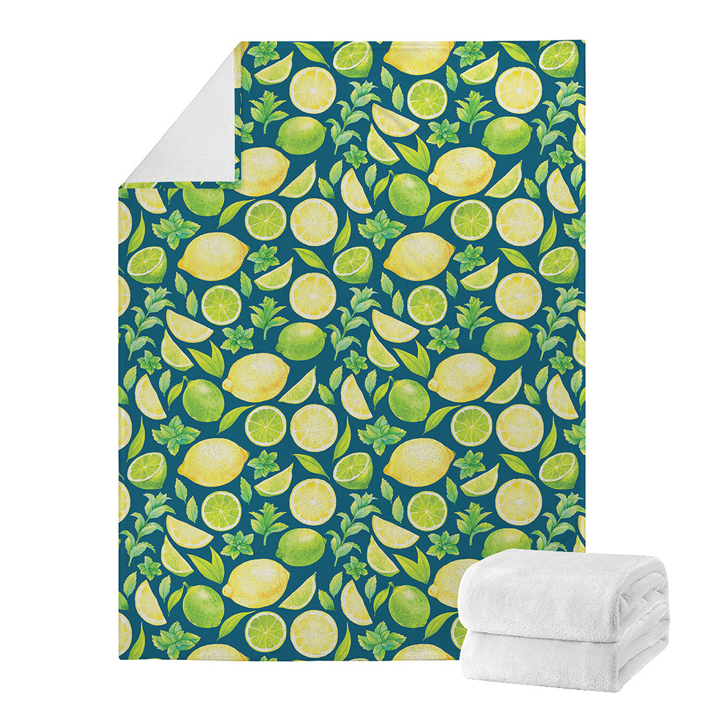 Lime And Lemon Pattern Print Blanket