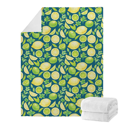 Lime And Lemon Pattern Print Blanket