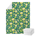Lime And Lemon Pattern Print Blanket