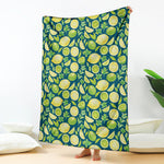 Lime And Lemon Pattern Print Blanket