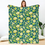 Lime And Lemon Pattern Print Blanket