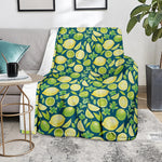 Lime And Lemon Pattern Print Blanket