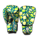 Lime And Lemon Pattern Print Boxing Gloves