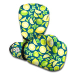 Lime And Lemon Pattern Print Boxing Gloves