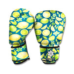 Lime And Lemon Pattern Print Boxing Gloves