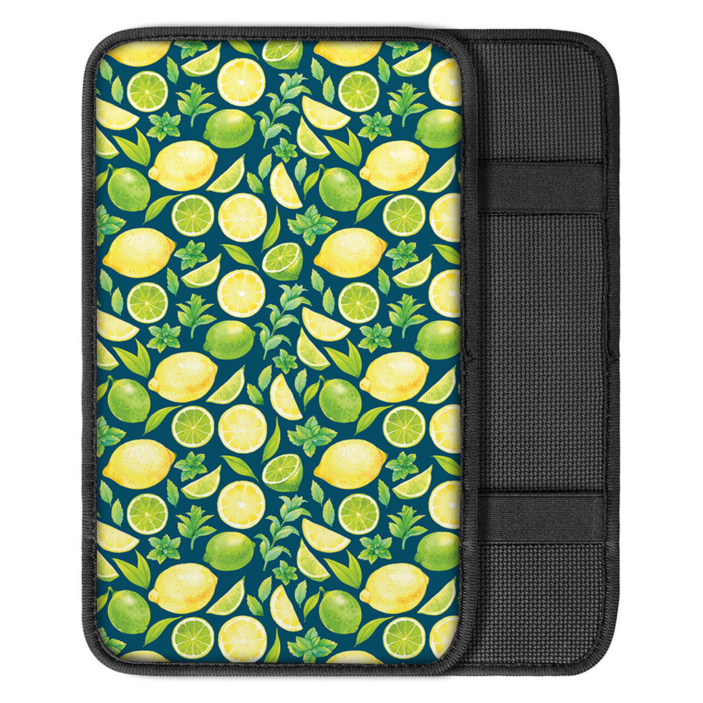 Lime And Lemon Pattern Print Car Center Console Cover