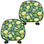 Lime And Lemon Pattern Print Car Headrest Covers