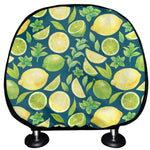Lime And Lemon Pattern Print Car Headrest Covers