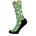 Lime And Lemon Pattern Print Crew Socks
