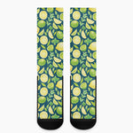 Lime And Lemon Pattern Print Crew Socks