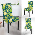 Lime And Lemon Pattern Print Dining Chair Slipcover