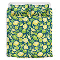 Lime And Lemon Pattern Print Duvet Cover Bedding Set