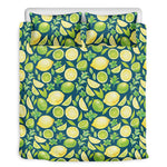 Lime And Lemon Pattern Print Duvet Cover Bedding Set
