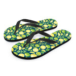 Lime And Lemon Pattern Print Flip Flops