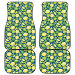 Lime And Lemon Pattern Print Front and Back Car Floor Mats