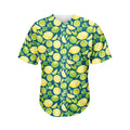Lime And Lemon Pattern Print Men's Baseball Jersey