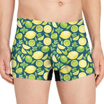 Lime And Lemon Pattern Print Men's Boxer Briefs