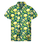 Lime And Lemon Pattern Print Men's Short Sleeve Shirt