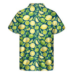 Lime And Lemon Pattern Print Men's Short Sleeve Shirt