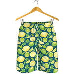 Lime And Lemon Pattern Print Men's Shorts