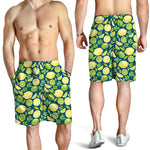 Lime And Lemon Pattern Print Men's Shorts