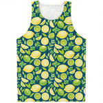 Lime And Lemon Pattern Print Men's Tank Top