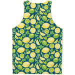 Lime And Lemon Pattern Print Men's Tank Top