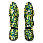 Lime And Lemon Pattern Print Muay Thai Shin Guard