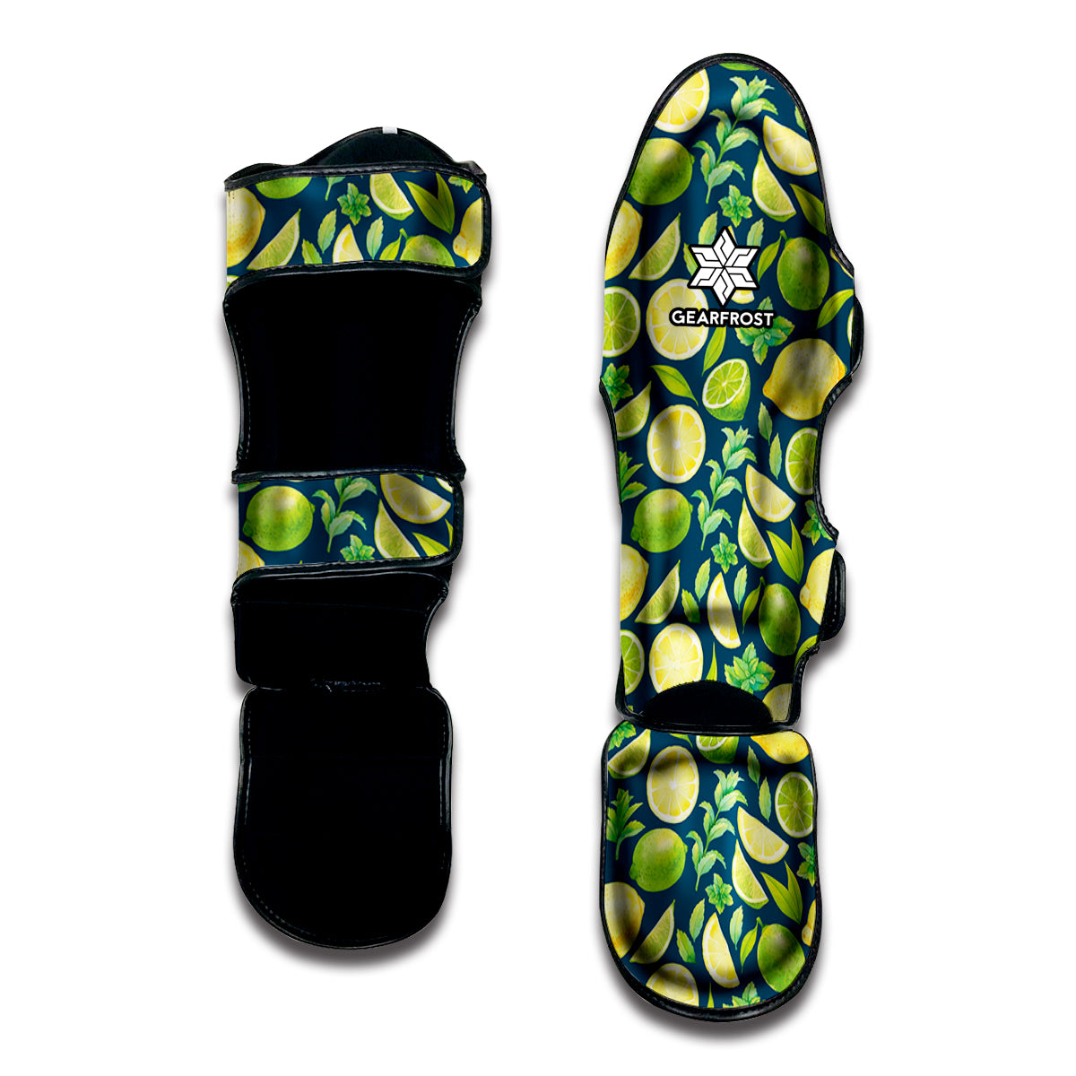 Lime And Lemon Pattern Print Muay Thai Shin Guard
