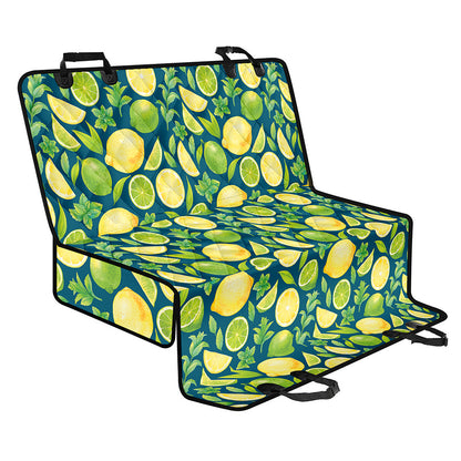 Lime And Lemon Pattern Print Pet Car Back Seat Cover