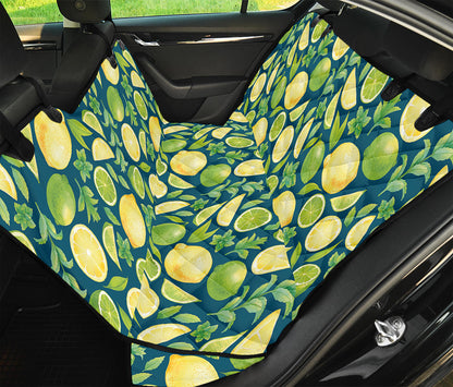 Lime And Lemon Pattern Print Pet Car Back Seat Cover