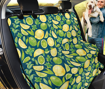 Lime And Lemon Pattern Print Pet Car Back Seat Cover