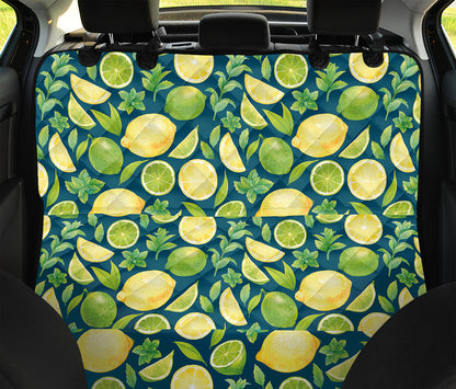 Lime And Lemon Pattern Print Pet Car Back Seat Cover