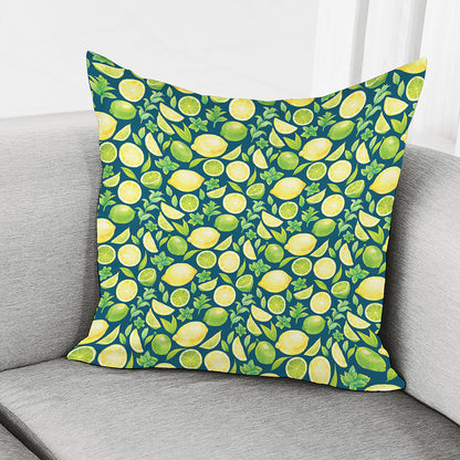 Lime And Lemon Pattern Print Pillow Cover