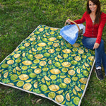 Lime And Lemon Pattern Print Quilt